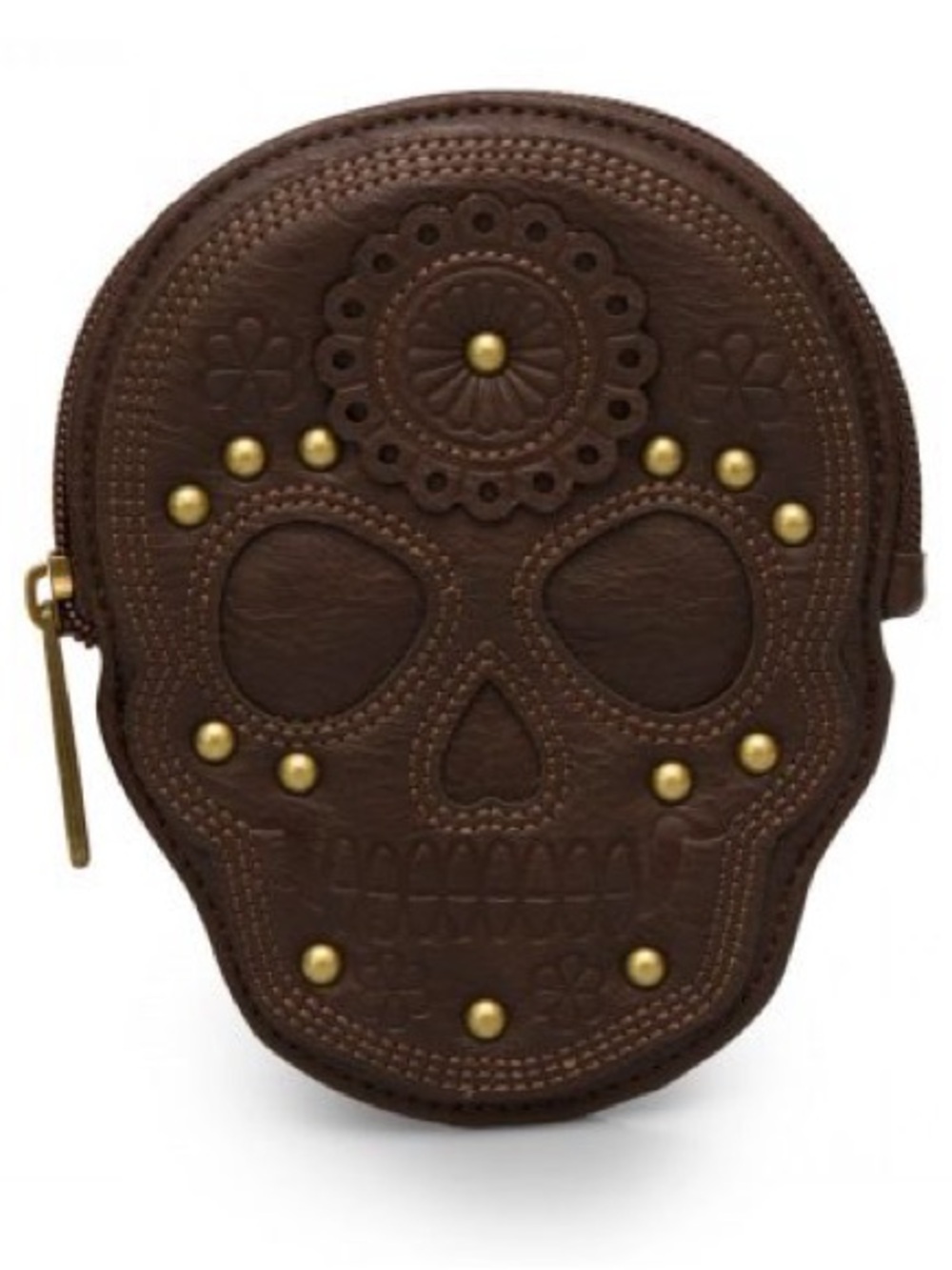 Loungefly Teal and Cream Patterned Skull Coin Pouch